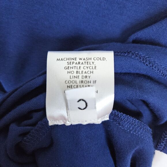 Eileen Fisher Blue Bonnet Ballet Neck Stretch Midi Dress Size Small Pencil Royal - Picture 12 of 14